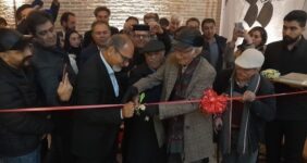 افتتاح نمایشگاه آثار هشتمین دوسالانه ملی ایران در دولتخانه صفوی قزوین