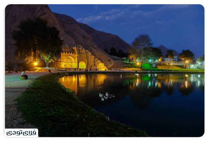 طاق بستان کرمانشاه دریاچه طاق بستان