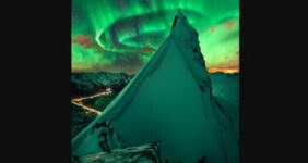 عکس روز ناسا از درخشش سبزرنگ شفق قطبی