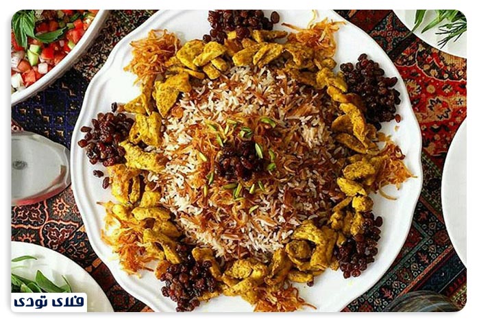 غذاهای سنتی مشهد رشته پلو مشهدی
