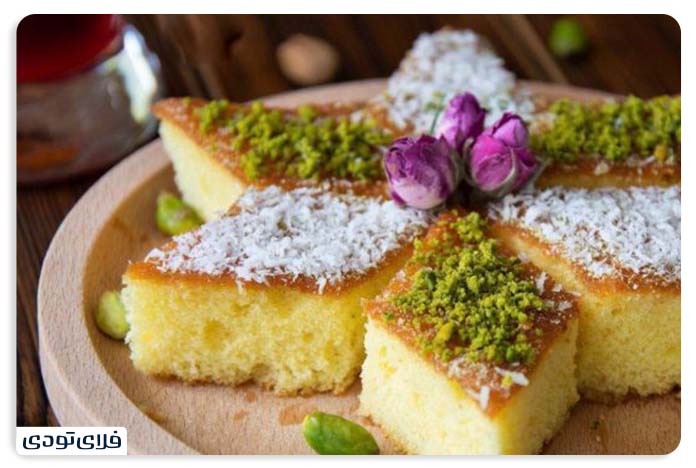 سوغات قزوین کیک شربتی قزوین