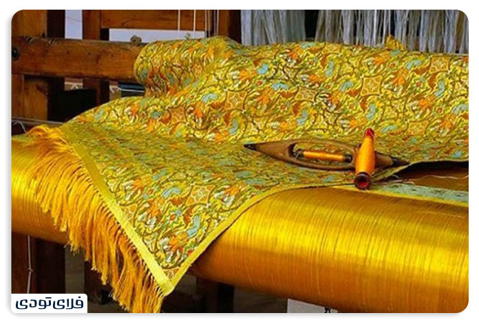 سوغات کاشان پارچه های زربفت کاشان