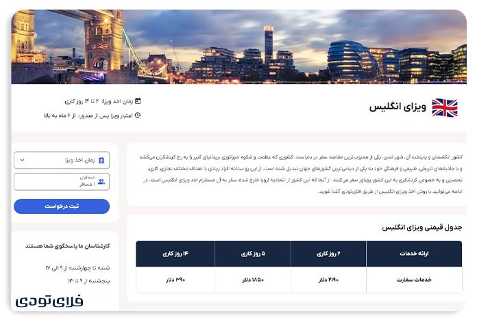 ویزای توریستی خدمات ویزا در فلایتودی
